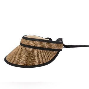 San Diego Hat Company Tan and Black Woven Visor